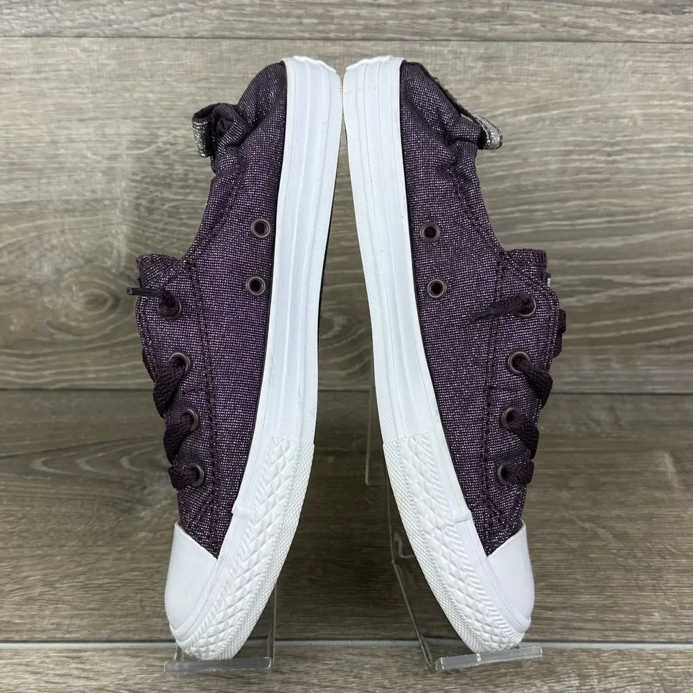 Converse CT All-Star Shoreline Big Girl Sz 5  Purple Shimmer Slip On Sneakers
